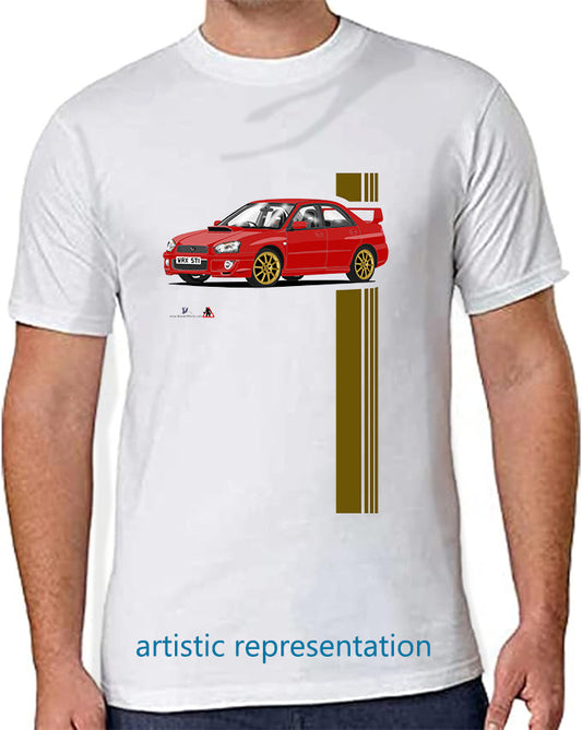 Subaru Impreza WRX STi in Red T Shirt