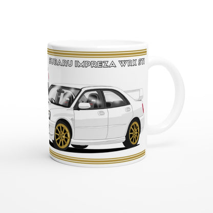 Subaru Impreza in White Art Mug