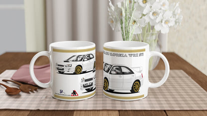 Subaru Impreza in White Art Mug