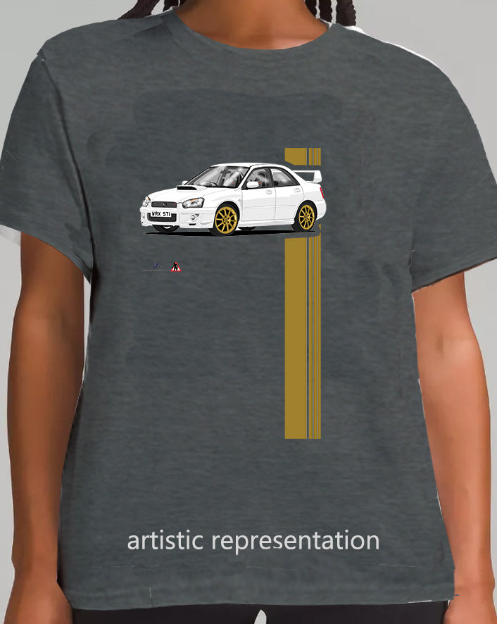 Subaru Impreza WRX STi in White T Shirt