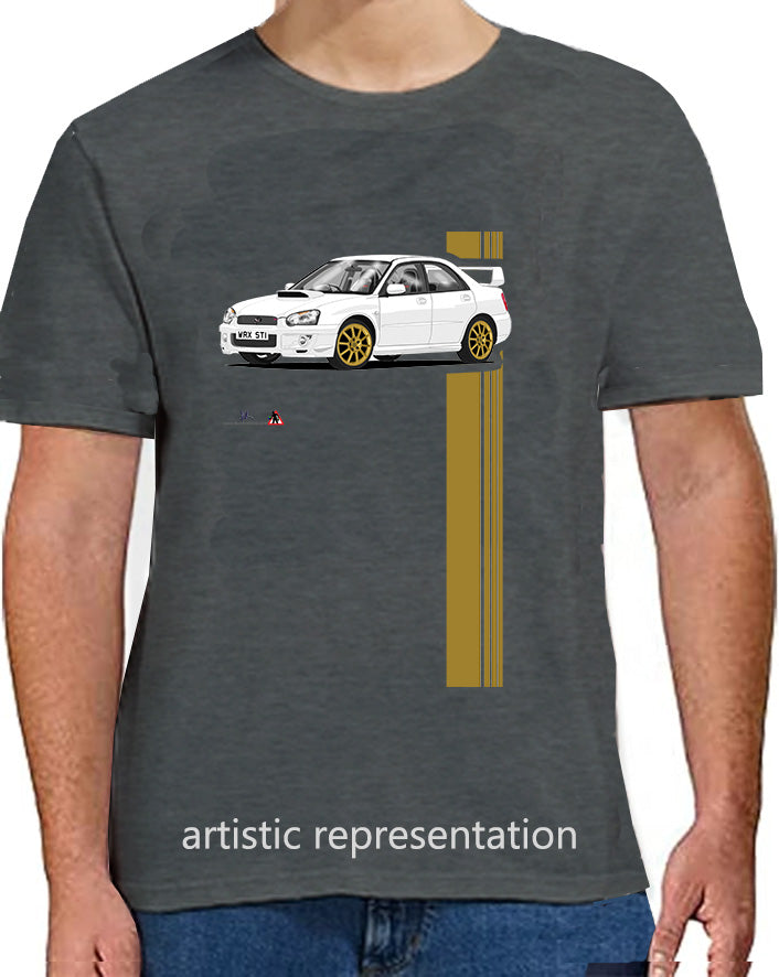 Subaru Impreza WRX STi in White T Shirt