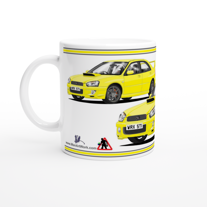 Subaru Impreza in Yellow Art Mug