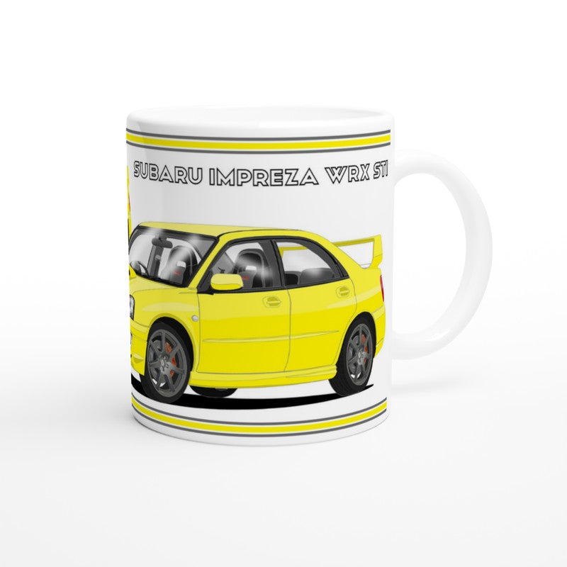 Subaru Impreza in Yellow Art Mug