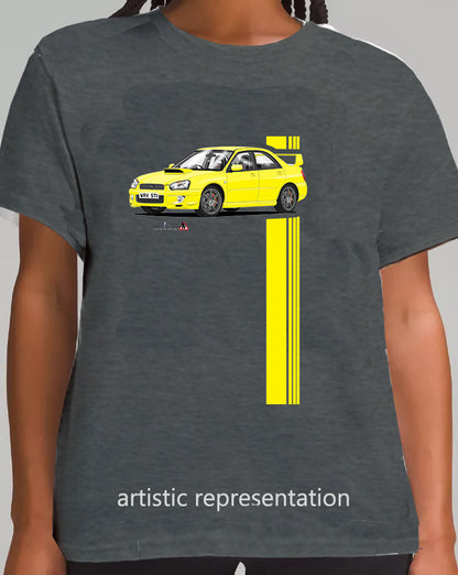 Subaru Impreza WRX STi in Yellow T Shirt