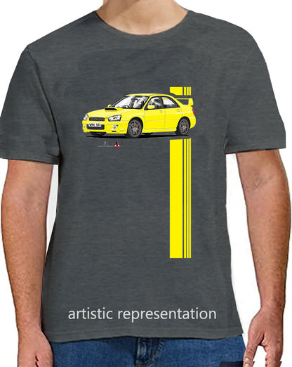 Subaru Impreza WRX STi in Yellow T Shirt