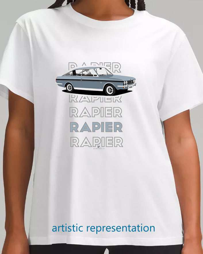 Sunbeam Rapier H120 in Blue Art T Shirt (Words)