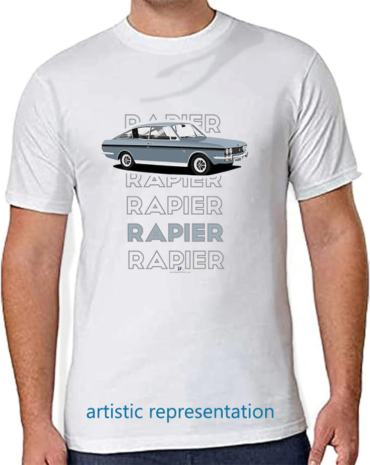 Sunbeam Rapier H120 in Blue Art T Shirt (Words)