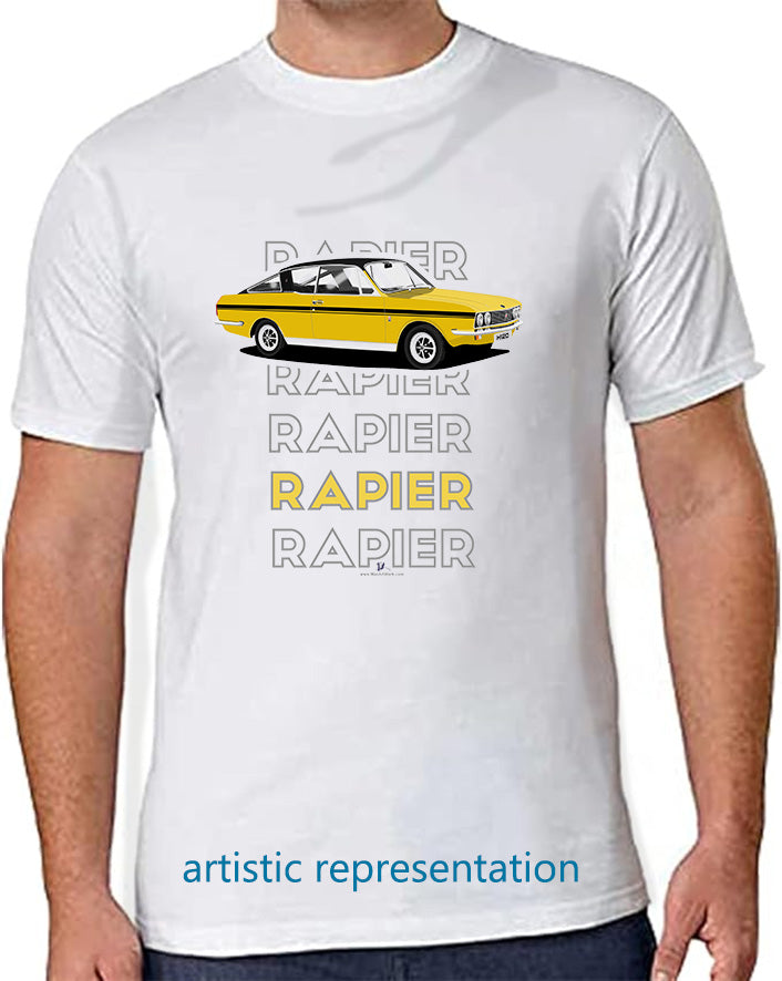 Sunbeam Rapier H120 in Gold Art T Shirt (Words)