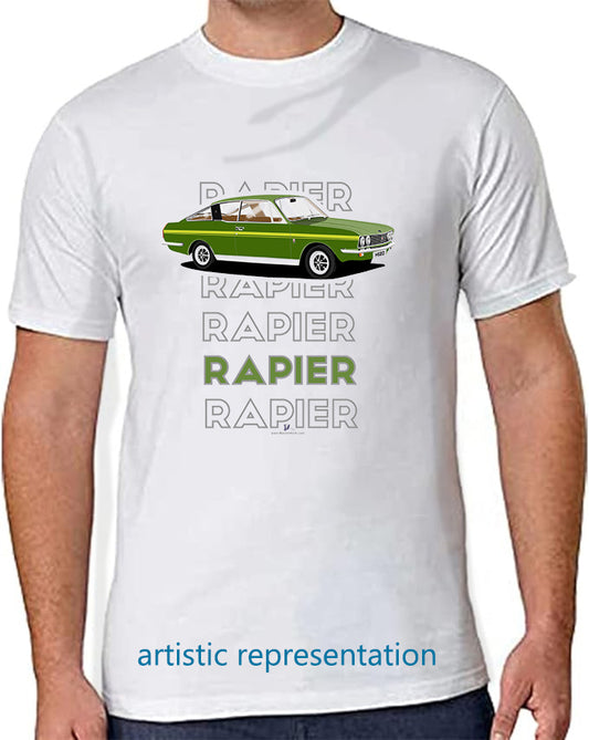 Sunbeam Rapier H120 in Green Art T Shirt (Words)