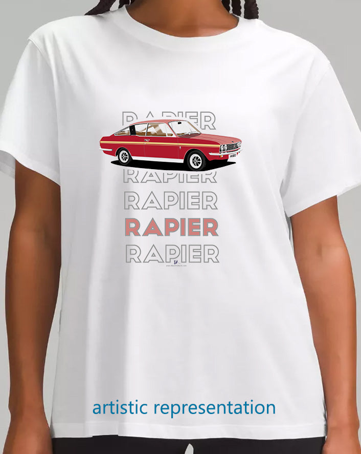 Sunbeam Rapier H120 in Red Art T Shirt (Words)