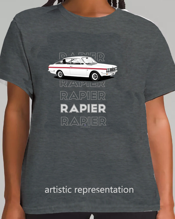 Sunbeam Rapier H120 in White Art T Shirt (Words)