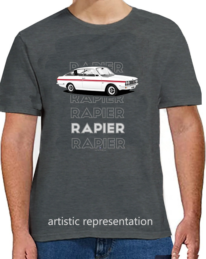 Sunbeam Rapier H120 in White Art T Shirt (Words)