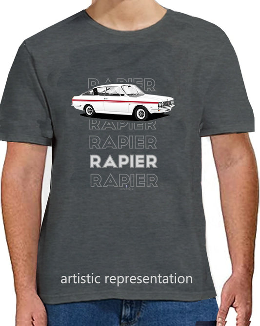 Sunbeam Rapier H120 in White Art T Shirt (Words)