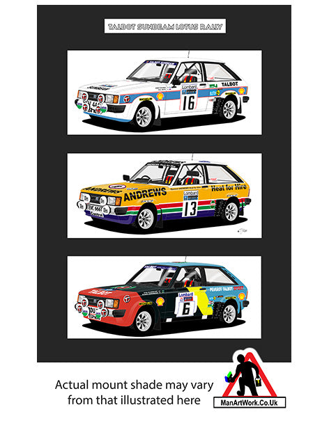 Talbot Sunbeam Lotus Rally cars A4 Art Print