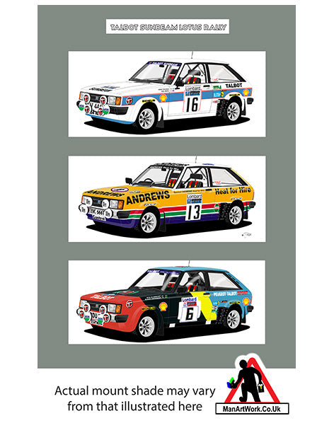 Talbot Sunbeam Lotus Rally cars A4 Art Print