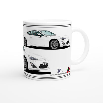 Toyota GT86 Art Mug in White