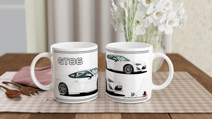 Toyota GT86 Art Mug in White