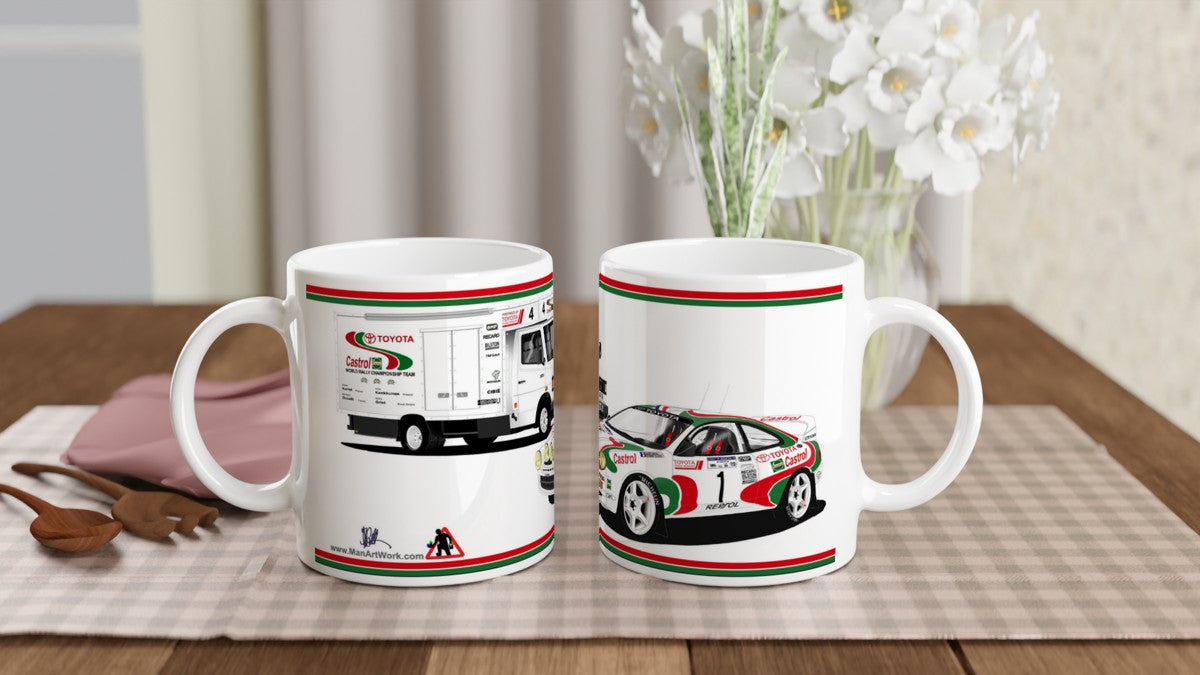 Toyota ST205 Rally Car with Mercedes Van Mug