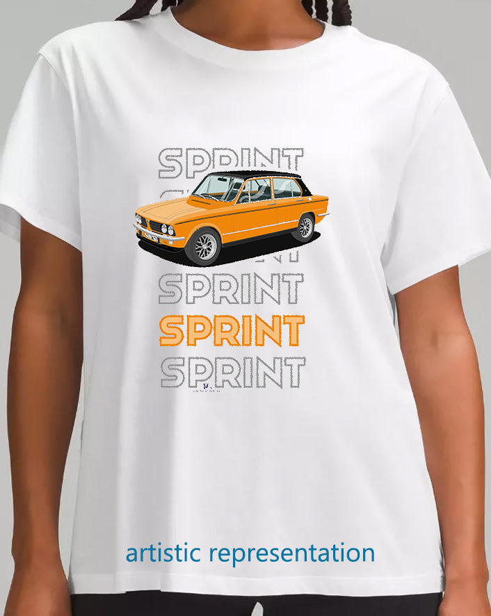 Triumph Dolomite Sprint in Orange Art T Shirt (Words)