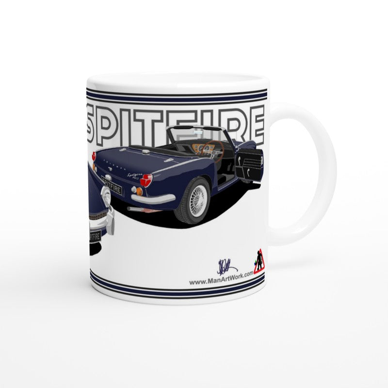 Triumph Spitfire Mk3 in Dark Blue Art Mug