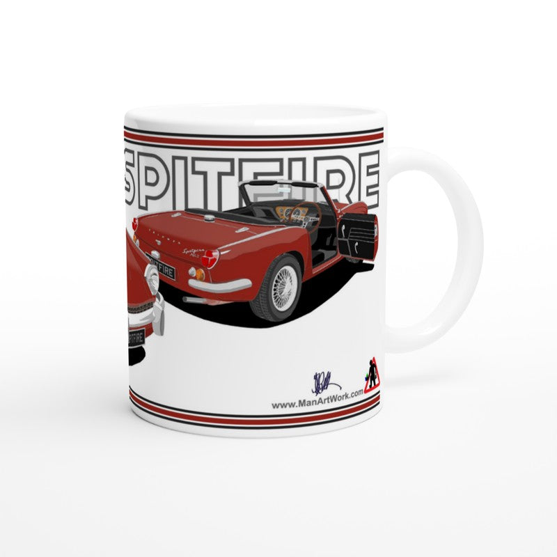 Triumph Spitfire Mk3 in Dark Red Art Mug