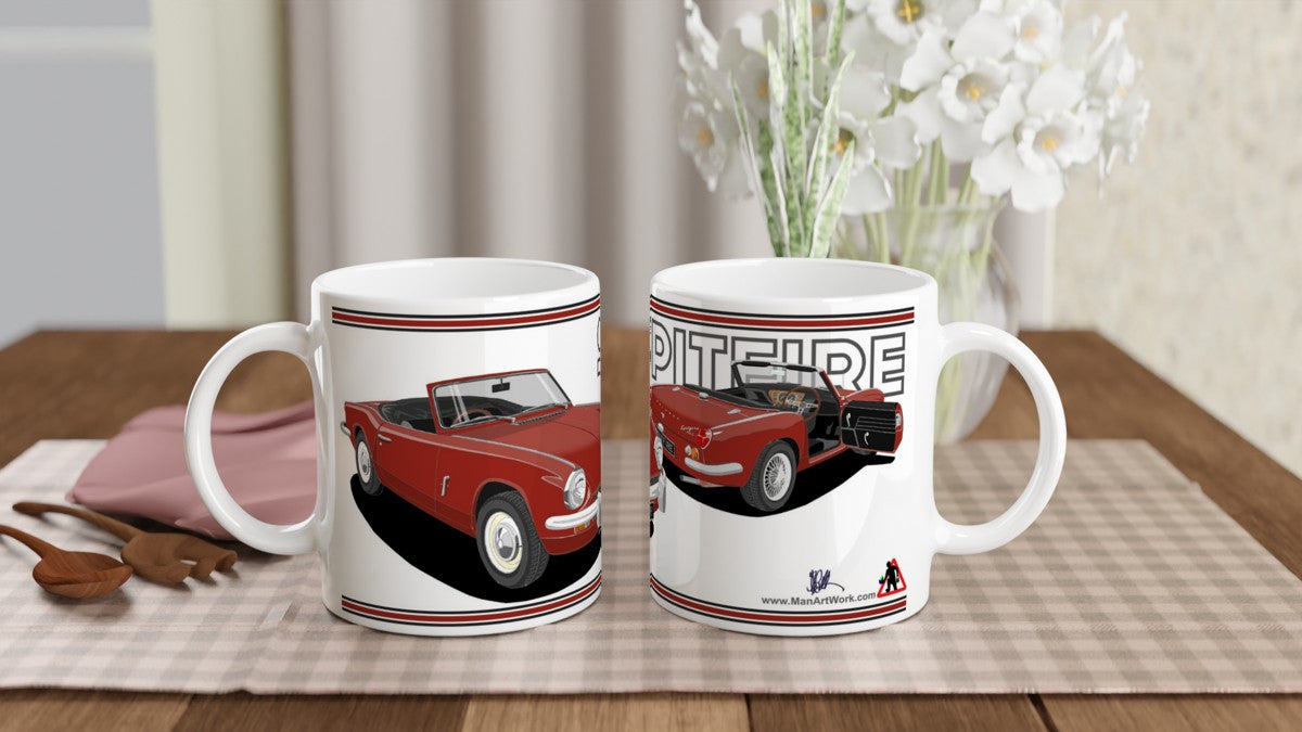 Triumph Spitfire Mk3 in Dark Red Art Mug