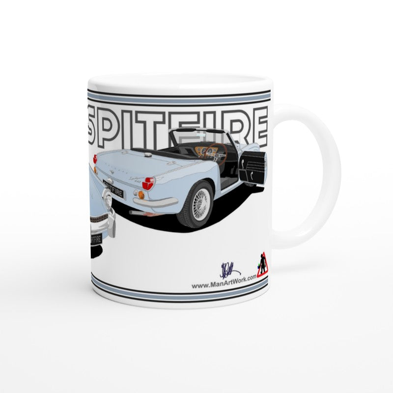 Triumph Spitfire Mk3 in Light Blue Art Mug