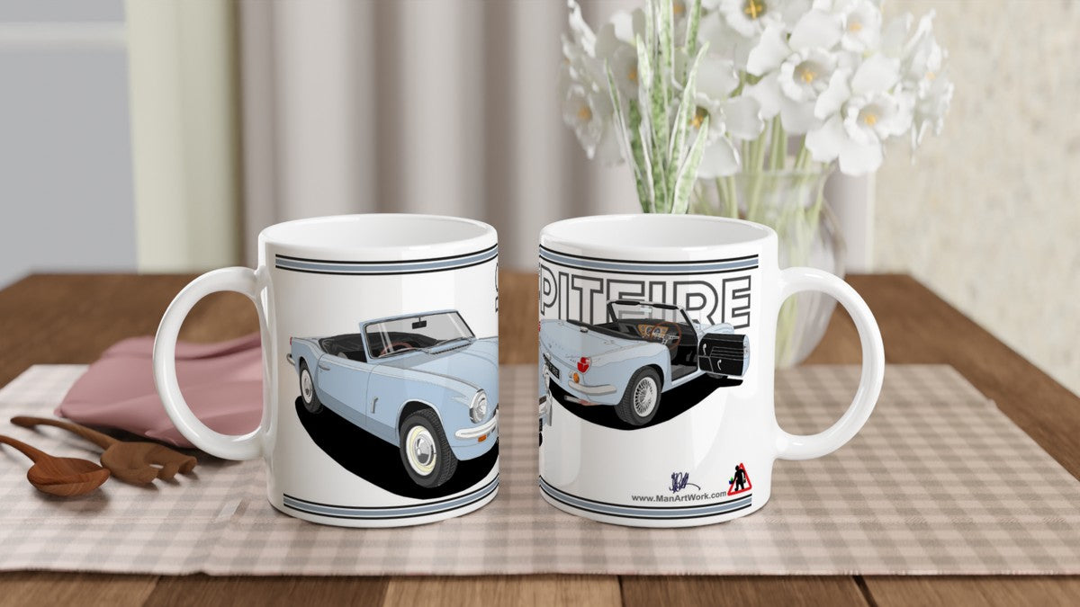 Triumph Spitfire Mk3 in Light Blue Art Mug