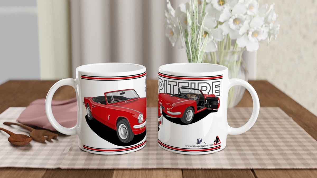 Triumph Spitfire Mk3 in Red Art Mug