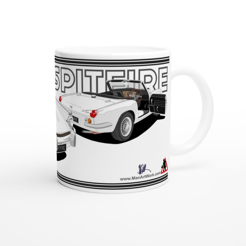 Triumph Spitfire Mk3 in White Art Mug