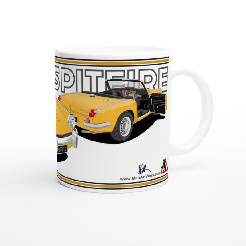 Triumph Spitfire Mk3 in Yellow Art Mug