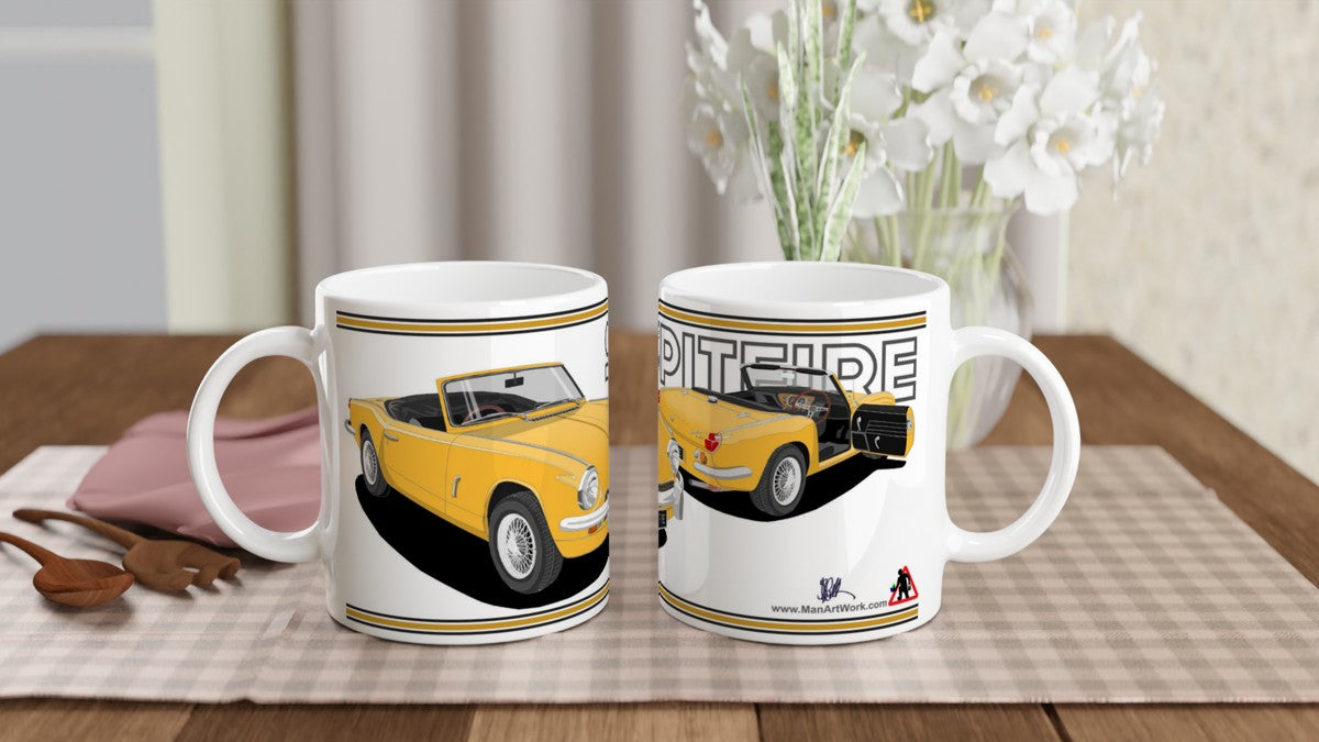 Triumph Spitfire Mk3 in Yellow Art Mug