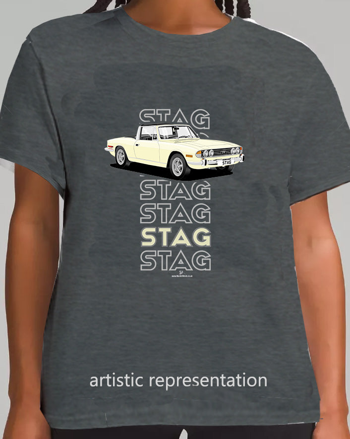 Triumph Stag in Jasmine & Black Art T Shirt (Words)