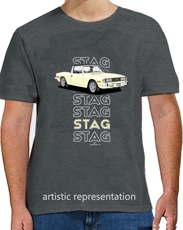 Triumph Stag in Jasmine & Black Art T Shirt (Words)