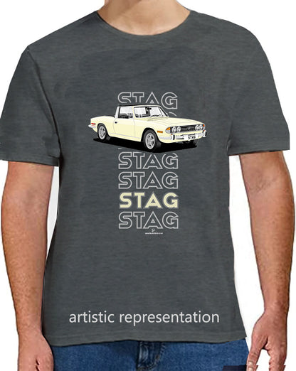 Triumph Stag in Jasmine & Black Art T Shirt (Words)