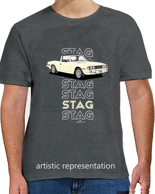 Triumph Stag in Jasmine & Black Art T Shirt (Words)