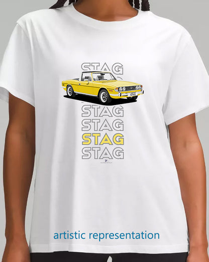 Triumph Stag in Inca Yellow & Black Art T Shirt (Words)