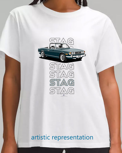 Triumph Stag in Mallard & Black Art T Shirt (Words)