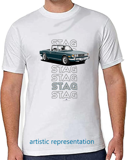 Triumph Stag in Mallard & Black Art T Shirt (Words)