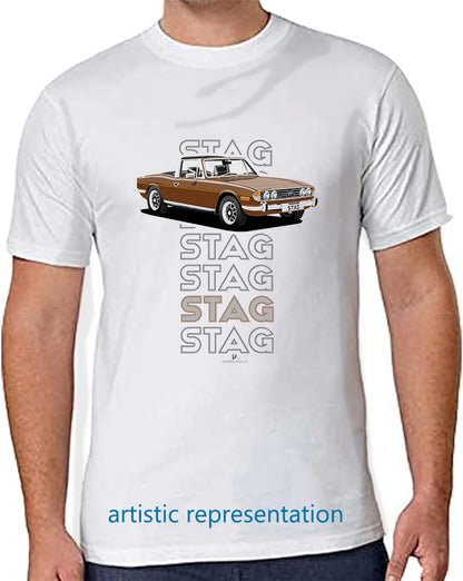 Triumph Stag in Maple & Black Art T Shirt (Words)