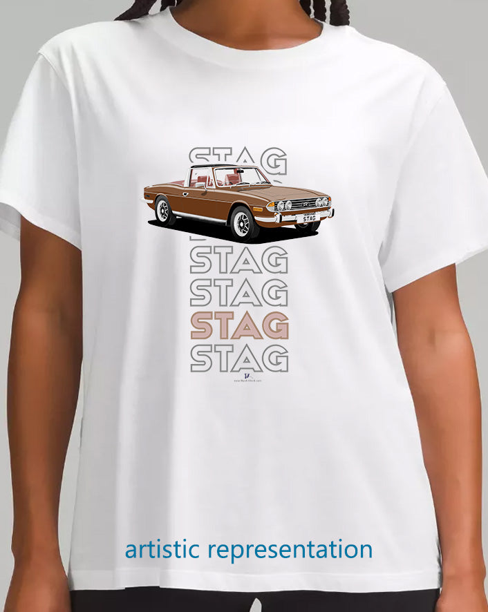 Triumph Stag in Maple & Chestnut Art T Shirt (Words)
