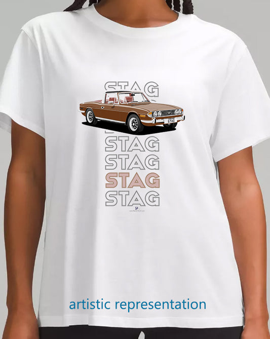 Triumph Stag in Maple & Chestnut Art T Shirt (Words)