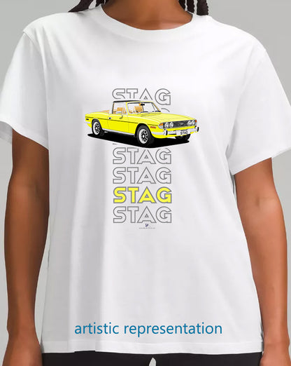 Triumph Stag in Mimosa & Beige Art T Shirt (Words)