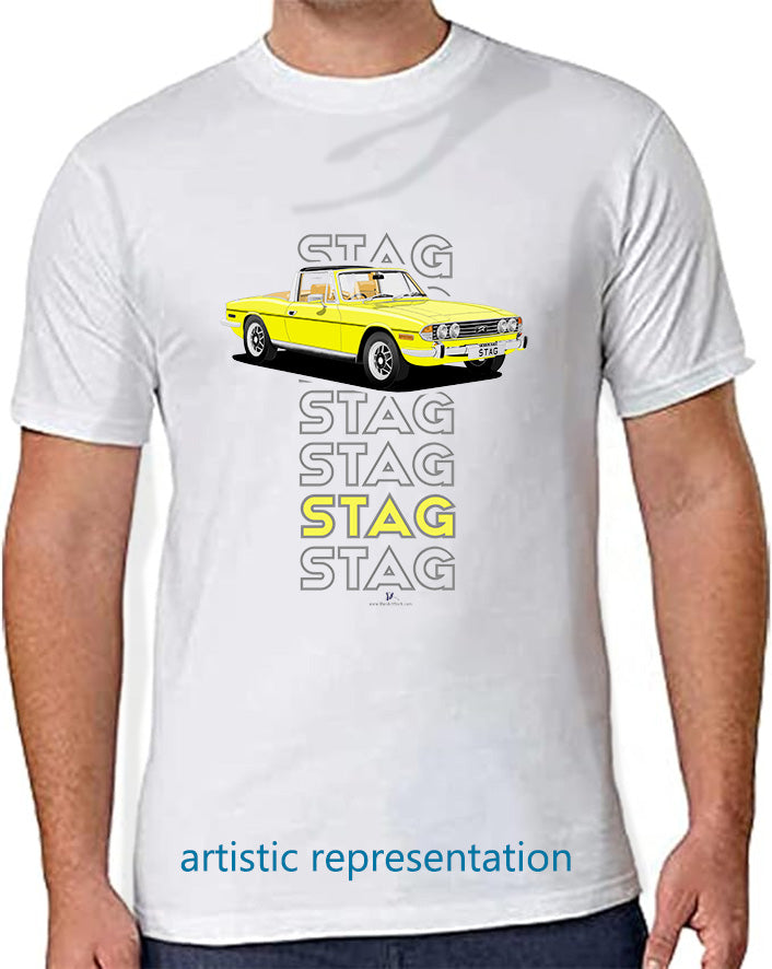 Triumph Stag in Mimosa & Beige Art T Shirt (Words)