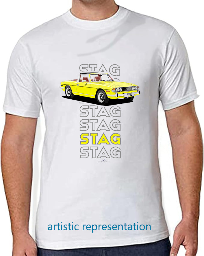 Triumph Stag in Mimosa & Chestnut Art T Shirt (Words)