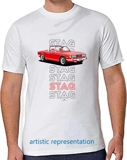 Triumph Stag in Pimento & Chestnut Art T Shirt (Words)
