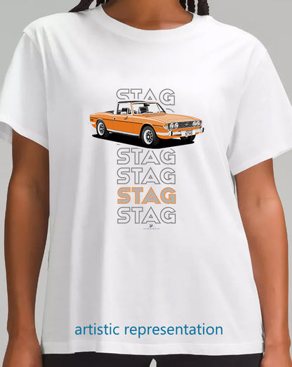 Triumph Stag in Topaz & Black Art T Shirt (Words)