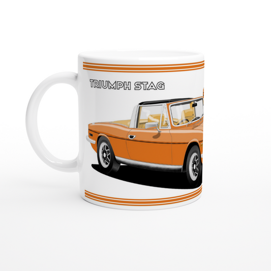 Triumph Stag  Orange and Beige Car Mug