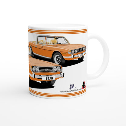 Triumph Stag  Orange and Beige Car Mug