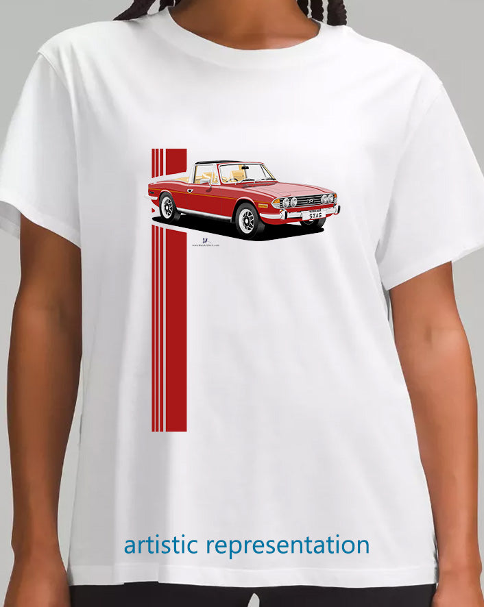 Triumph Stag in Carmine Red and Beige T Shirt